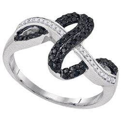 10KT White Gold 0.25CTW BLACK DIAMOND FASHION RING