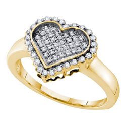 10K Yellow-gold 0.26CTW DIAMOND HEART RING