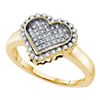 Image 1 : 10K Yellow-gold 0.26CTW DIAMOND HEART RING