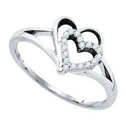 10K White-gold 0.12CT DIAMOND FASHION RING