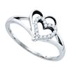 Image 1 : 10K White-gold 0.12CT DIAMOND FASHION RING