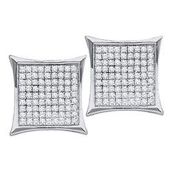 10KT White Gold 0.10CTW DIAMOND MICRO PAVE EARRING