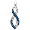 Image 1 : 10KT White Gold 0.20CTW BLUE DIAMOND FASHION PENDANT