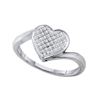 Image 1 : 10KT White Gold 0.10CT DIAMOND HEART RING