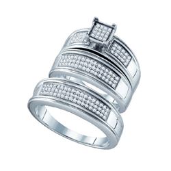 925 Sterling Silver White 0.42CT DIAMOND FASHION TRIO S