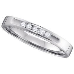 14KT White Gold 0.13CT DIAMOND MACHINE SET BAND