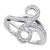Image 1 : 925 Sterling Silver White 0.12CTW DIAMOND FASHION RING