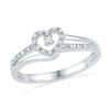 Image 1 : 10KT White Gold 0.06CTW DIAMOND FASHION HEART RING