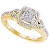 Image 1 : 10K Yellow-gold 0.20CTW-Diamond MICRO-PAVE RING