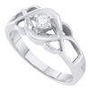 Image 1 : 10KT White Gold 0.15CTW DIAMOND ROUND CENTER BRIDAL RIN