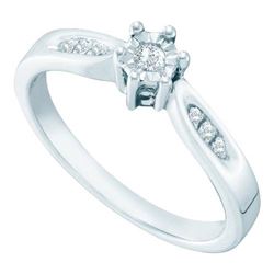 925 Sterling Silver White 0.06CT DIAMOND RING