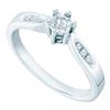 Image 1 : 925 Sterling Silver White 0.06CT DIAMOND RING
