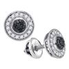Image 1 : 10KT White Gold 0.33CTW BLACK DIAMOND MICRO-PAVE EARRIN