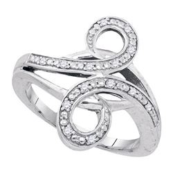 925 Sterling Silver White 0.12CTW DIAMOND FASHION RING