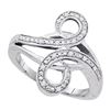 Image 1 : 925 Sterling Silver White 0.12CTW DIAMOND FASHION RING