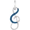 Image 1 : 10KT White Gold 0.10CTW BLUE DIAMOND FASHION PENDANT