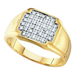 10K Yellow-gold 0.25CTW DIAMOND MICRO PAVE MENS RING