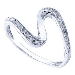 10KT White Gold 0.05CTW ROUND DIAMOND LADIES FASHION RI