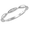 Image 1 : 10kt White Gold Womens Round Diamond Contour Stackable