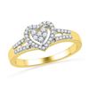 Image 1 : 10K Yellow-gold 0.20CTW DIAMOND FASHION HEART RING