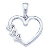 Image 1 : 10KT White Gold 0.03CTW DIAMOND HEART PENDANT