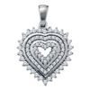 Image 1 : 10KT White Gold 0.33CTW DIAMOND HEART PENDANT