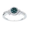 Image 1 : 10KT White Gold 0.25CTW BLUE DIAMOND FASHION RING