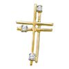 Image 1 : 14KT Yellow Gold 0.04CTW DIAMOND CROSS PENDANT