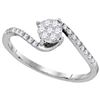 Image 1 : 10KT White Gold 0.25CTW DIAMOND FASHION RING