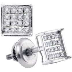 925 Sterling Silver White 0.10CTW DIAMOND MICRO-PAVE EA