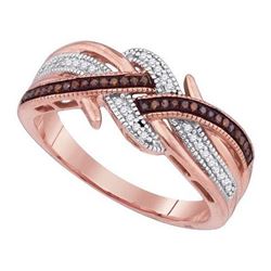 10KT Rose Gold 0.15CTW RED DIAMOND MICRO-PAVE RING