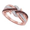 Image 1 : 10KT Rose Gold 0.15CTW RED DIAMOND MICRO-PAVE RING