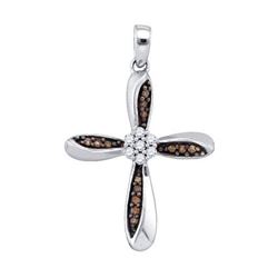 925 Sterling Silver White 0.28CT DIAMOND CROSS PENDANT