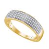Image 1 : 10K Yellow-gold 0.25CT DIAMOND MICRO PAVE MENS BAND