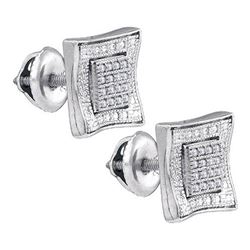 925 Sterling Silver White 0.11CTW DIAMOND MICRO-PAVE EA