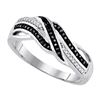 Image 1 : 925 Sterling Silver White 0.13CTW DIAMOND MICRO-PAVE RI