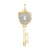 Image 1 : 10KT Yellow Gold 0.18CTW DIAMOND MICRO PAVE KEY PENDANT