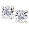 Image 1 : 14KT Yellow Gold 0.05CTW DIAMOND LADIES FANOOK EARRINGS
