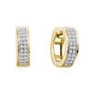 Image 1 : 10KT Yellow Gold 0.15CTW DIAMOND FASHION HOOPS