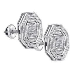 925 Sterling Silver White 0.17CTW DIAMOND MICRO-PAVE EA