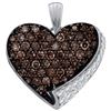 Image 1 : 10KT White Gold 0.85CTW COGNAC DIAMOND LADIES HEART PEN