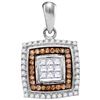 Image 1 : 10KT White Gold 0.33CTW COGNAC DIAMOND FASHION PENDANT