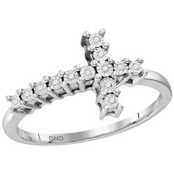 Sterling Silver Womens Round Natural Diamond Christian