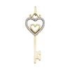 Image 1 : 10KT Yellow Gold 0.10CTW DIAMOND MICRO PAVE KEY PENDANT