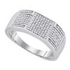 Image 1 : 925 Sterling Silver White 0.23CTW DIAMOND MICRO-PAVE ME