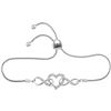Image 1 : Sterling Silver Womens Round Diamond Infinity Heart Bol