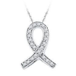 10KT White Gold 0.10CTW DIAMOND FASHION PENDANT