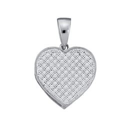 10KT White Gold 0.05CTW DIAMOND LADIES HEART PENDENT