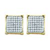 Image 1 : 10KT Yellow Gold 0.10CTW DIAMOND MICRO-PAVE EARRINGS