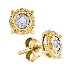 925 Sterling Silver Yellow 0.05CTW DIAMOND FASHION EARR